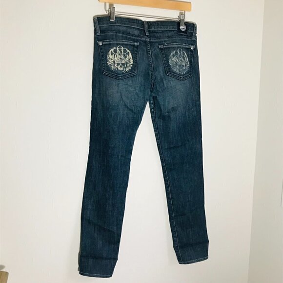 Rock & Republic Straight Leg Stretch Jeans Skull Pocket Style 001477 Size 29 - Picture 4 of 8